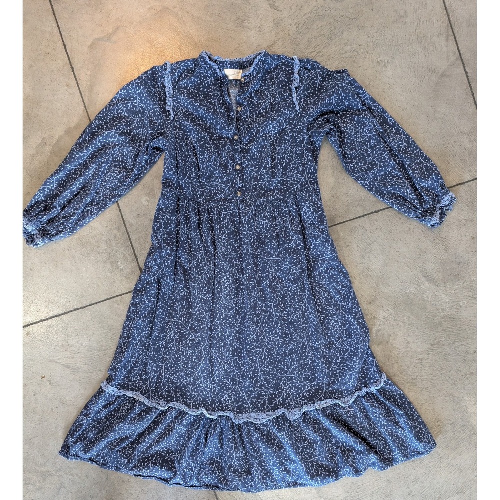 Universal Thread - Blue Floral Print Long Sleeve Midi Dress -‎ Size XS